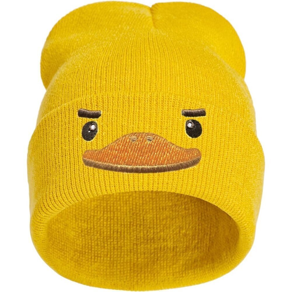 Yellow Duck Beanie Knit Hat Unisex Acrylic Slouchy Gift for Duck Lovers